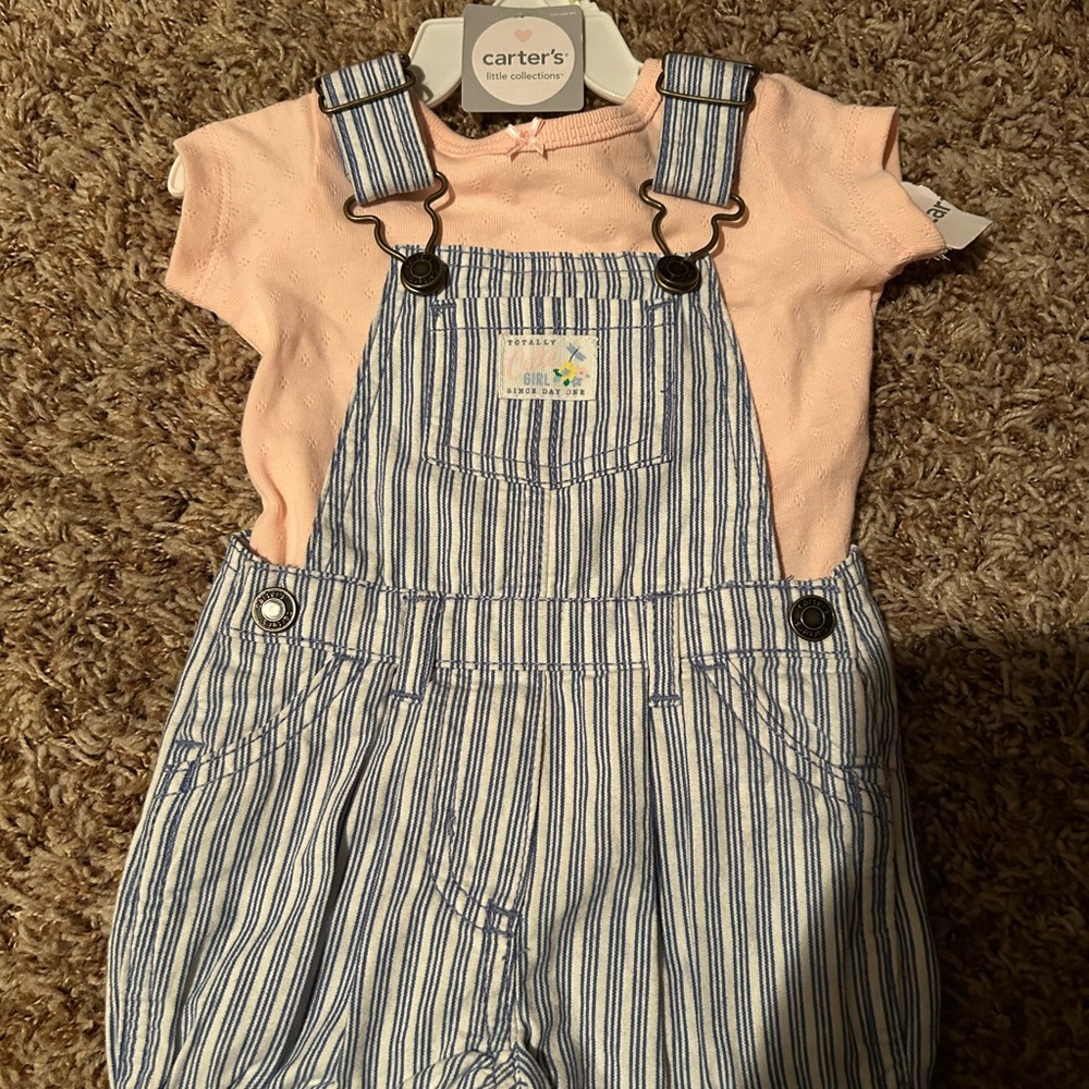 Carter's Blue Striped Kids Overalls